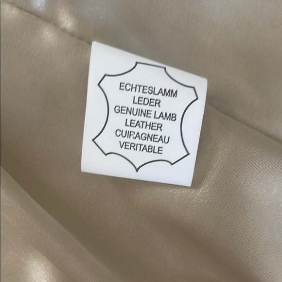 Ada & MOD genuine lamb leather Sz L tailored tan jacket zipper coat - Picture 3 of 11